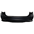 Rear Primed Bumper Cover, Without Backup Collision Intervention Sensor Holes, CAPA CERTIFIED