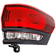 Passenger Side, Outer Tail Light, with Bulb, Halogen, Clear and Red Lens