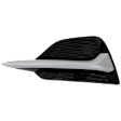 Front, Driver Side Fog Light Cover, Black, With Silver Trim