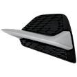 Front, Driver Side Fog Light Cover, Black, With Silver Trim
