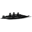 Front, Driver Side Fog Light Cover, Black, With Silver Trim