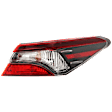 Passenger Side, Outer Tail Light, with Bulb, Halogen, Red Lens