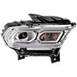 Driver and Passenger Side LED Headlight, With bulb(s), Clear Lens, Chrome Interior, CAPA Certified