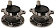SET-MO512625-2 Rear, Driver and Passenger Side Wheel Hub, 5 Lugs, Sensor Included, FWD, Problem Solver Series
