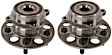 SET-MO512632-2 Rear, Driver and Passenger Side Wheel Hub, 5 Lugs, Sensor Included, Problem Solver Series