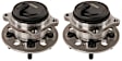 SET-MO513418-2 Front, Driver and Passenger Side Wheel Hub, 5 Lugs, With Bearing, Sensor Included, RWD, Problem Solver Series