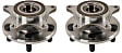 SET-MO513421-2 Front, Driver and Passenger Side Wheel Hub, 5 Lugs, Sensor Included, Problem Solver Series
