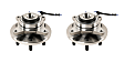 SET-MO515195-2 Front, Driver and Passenger Side Wheel Hub, 6 Lugs, 4WD, Problem Solver Series