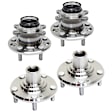 Front and Rear, Driver and Passenger Side Wheel Hub, 5 Lugs, Front - Without Bearing; Rear - With Bearing, 2.0L, 4Cyl