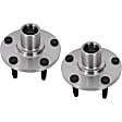 Front, Driver and Passenger Side Wheel Hub, 5 Lugs, With Bearing