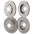 2009 Honda Accord - Front and Rear Brake Disc, Natural Finish, Cross-drilled and Slotted, Front-Vented/Rear-Solid, 5 Lugs, Front-281.94 mm/Rear-281.69 mm, 2.4L 4Cyl, Pro-Line Series