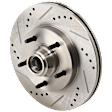 Front, Driver or Passenger Side Brake Disc, Cross-drilled and Slotted, Vented, 5 Lug Wheels, 12.13 in. Disc Diameter, RWD, 2-Wheel ABS, Pro-Line Series
