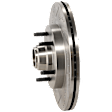 Front, Driver or Passenger Side Brake Disc, Cross-drilled and Slotted, Vented, 5 Lug Wheels, 12.13 in. Disc Diameter, RWD, 2-Wheel ABS, Pro-Line Series