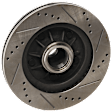 Front, Driver or Passenger Side Brake Disc, Cross-drilled and Slotted, Vented, 5 Lug Wheels, 12.13 in. Disc Diameter, RWD, 2-Wheel ABS, Pro-Line Series
