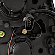 Driver and Passenger Side Headlights, with Bulbs, Halogen, Projector with LED accent ring, Clear Lens, Black Interior