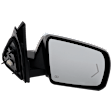 2014 Toyota Tundra Platinum - Passenger Side Mirror, For Models Without Lane Change Assist, Power Adjust, Heated, Chrome, Power Folding, In-glass Signal Light, No Blind Spot Feature, With Memory, With Puddle Light, No Auto-Dimming