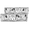 111004 Driver and Passenger Side Halogen Headlight, With bulb(s), Clear Lens, Chrome Interior, Crystal Series
