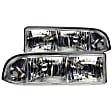 2001 Chevrolet Blazer - Driver and Passenger Side Halogen Headlight, With bulb(s), Not For Use With Factory Fog Lights; Does Not Fit Models With Factory Fog Lights, Clear Lens, Chrome Interior, Crystal Series