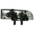 2001 Chevrolet Blazer - Driver and Passenger Side Halogen Headlight, With bulb(s), Not For Use With Factory Fog Lights; Does Not Fit Models With Factory Fog Lights, Clear Lens, Chrome Interior, Crystal Series