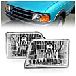 1993 Ford Ranger - Driver and Passenger Side Halogen Headlight, With bulb(s), Clear Lens, Chrome Interior, Crystal Series