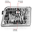 1993 Ford Ranger - Driver and Passenger Side Halogen Headlight, With bulb(s), Clear Lens, Chrome Interior, Crystal Series