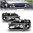 111039 Driver and Passenger Side Halogen Headlight, With bulb(s), Clear Lens, Black Interior, Crystal Series