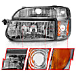 111040 Driver and Passenger Side Halogen Headlight, With bulb(s), Clear Lens, Chrome Interior, Crystal Series