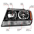 1999 Jeep Grand Cherokee - Driver and Passenger Side Halogen Headlight, With bulb(s), Does Not Fit Cherokee Models, Clear Lens, Chrome Interior, Crystal Series