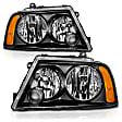 111045 Driver and Passenger Side Halogen Headlight, With bulb(s), Clear Lens, Black Interior, Crystal Series