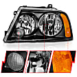 111045 Driver and Passenger Side Halogen Headlight, With bulb(s), Clear Lens, Black Interior, Crystal Series