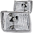 111049 Driver and Passenger Side Halogen Headlight, With bulb(s), Clear Lens, Chrome Interior, Crystal Series
