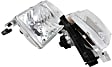 111049 Driver and Passenger Side Halogen Headlight, With bulb(s), Clear Lens, Chrome Interior, Crystal Series