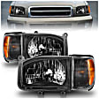 111051 Driver and Passenger Side Halogen Headlight, With bulb(s), Clear Lens, Black Interior, Crystal Series