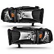 111067 Driver and Passenger Side Halogen Headlight, With bulb(s), Clear Lens, Black Interior, Crystal Series