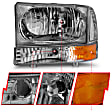 111081 Driver and Passenger Side Headlight, With bulb(s), Halogen, Cab & Chassis|Crew Cab Pickup|Extended Cab Pickup|Sport Utility|Standard Cab Pickup