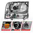 111081 Driver and Passenger Side Headlight, With bulb(s), Halogen, Cab & Chassis|Crew Cab Pickup|Extended Cab Pickup|Sport Utility|Standard Cab Pickup