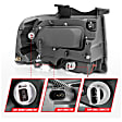 111114 Driver and Passenger Side Headlight, With bulb(s) - Clear Lens Chrome Interior, Halogen Projector, CCFL Halo
