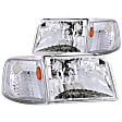 111119 Driver and Passenger Side Halogen Headlight, With bulb(s), Clear Lens, Chrome Interior, Crystal Series