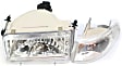 111119 Driver and Passenger Side Halogen Headlight, With bulb(s), Clear Lens, Chrome Interior, Crystal Series