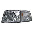 111119 Driver and Passenger Side Halogen Headlight, With bulb(s), Clear Lens, Chrome Interior, Crystal Series