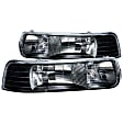 111155 Driver and Passenger Side Halogen Headlight, With bulb(s), Clear Lens, Black Interior, Crystal Series