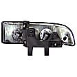 111156 Driver and Passenger Side Halogen Headlight, With bulb(s), Clear Lens, Black Interior, Crystal Series