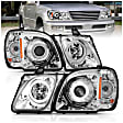 2003 Lexus LX470 Base 8 Cyl 4.7L - Driver and Passenger Side Halogen Headlight, With bulb(s), Ccfl; Does Not Fit Models With Factory Hid Bulbs, Clear Lens, Chrome Interior, Halo Projector Series
