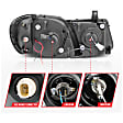 2003 Lexus LX470 Base 8 Cyl 4.7L - Driver and Passenger Side Halogen Headlight, With bulb(s), Ccfl; Does Not Fit Models With Factory Hid Bulbs, Clear Lens, Chrome Interior, Halo Projector Series
