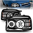 2003 Nissan Frontier - Driver and Passenger Side Halogen Headlight, With bulb(s), Ccfl, Clear Lens, Black Interior, Halo Projector Series