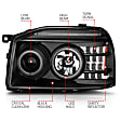 2003 Nissan Frontier - Driver and Passenger Side Halogen Headlight, With bulb(s), Ccfl, Clear Lens, Black Interior, Halo Projector Series
