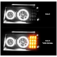 2003 Nissan Frontier - Driver and Passenger Side Halogen Headlight, With bulb(s), Ccfl, Clear Lens, Black Interior, Halo Projector Series