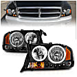 111194 Driver and Passenger Side Halogen Headlight, With bulb(s), Clear Lens, Black Interior, Halo Projector Series