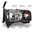 1999 Dodge Ram 3500 - Driver and Passenger Side Halogen Headlight, With bulb(s), With 1 Pc. Led, Clear Lens, Black Interior, Crystal Series