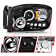 111209 Driver and Passenger Side Halogen Headlight, With bulb(s), Clear Lens, Black Interior, Halo Projector Series